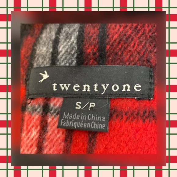 💝👼😇 TWENTY-ONE Red Plaid Cape/Short Coat - Size S/P - Picture 8 of 11